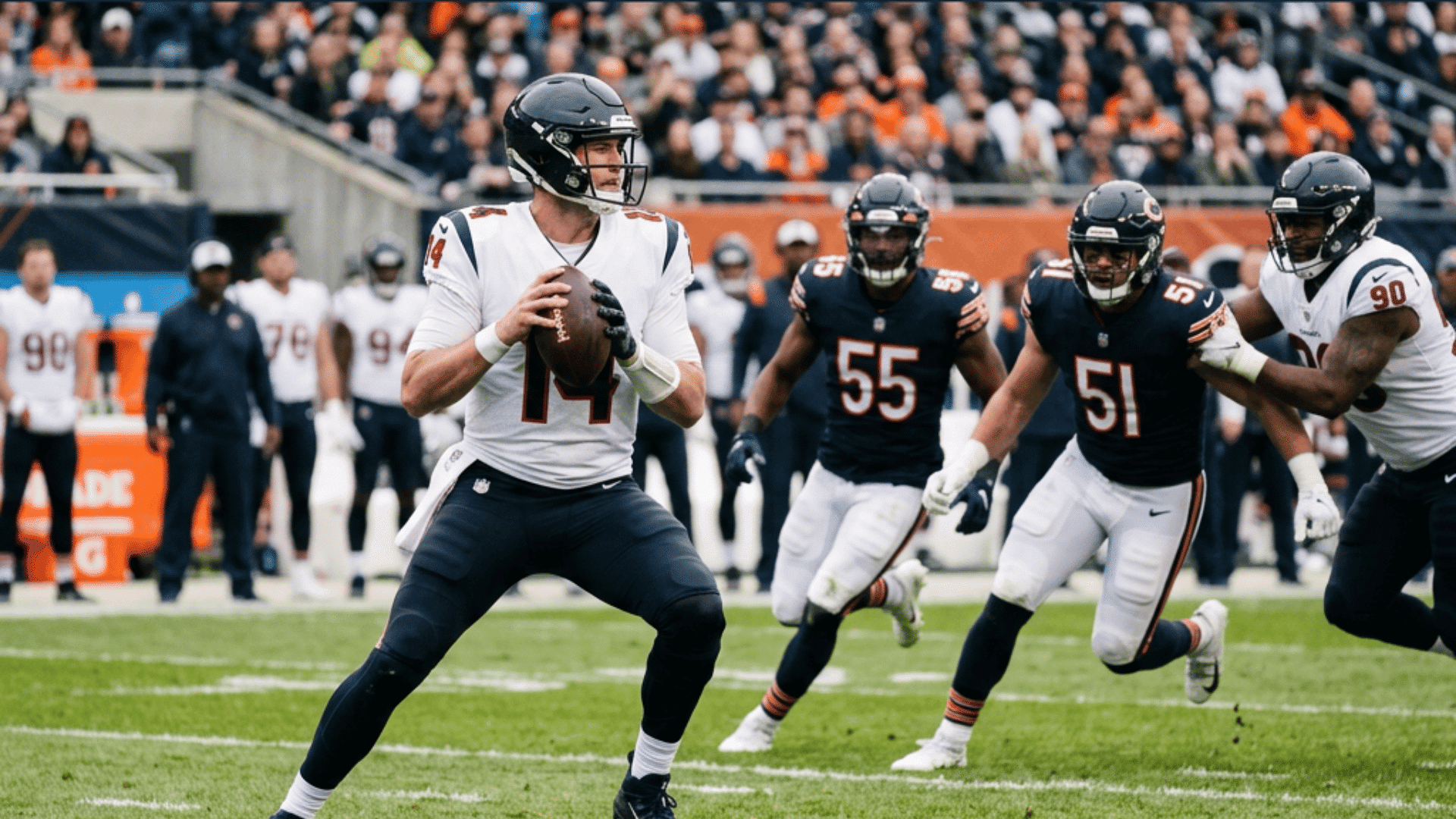 a football quarterback holds the ball while defenders rush toward him under the title what is play action in football