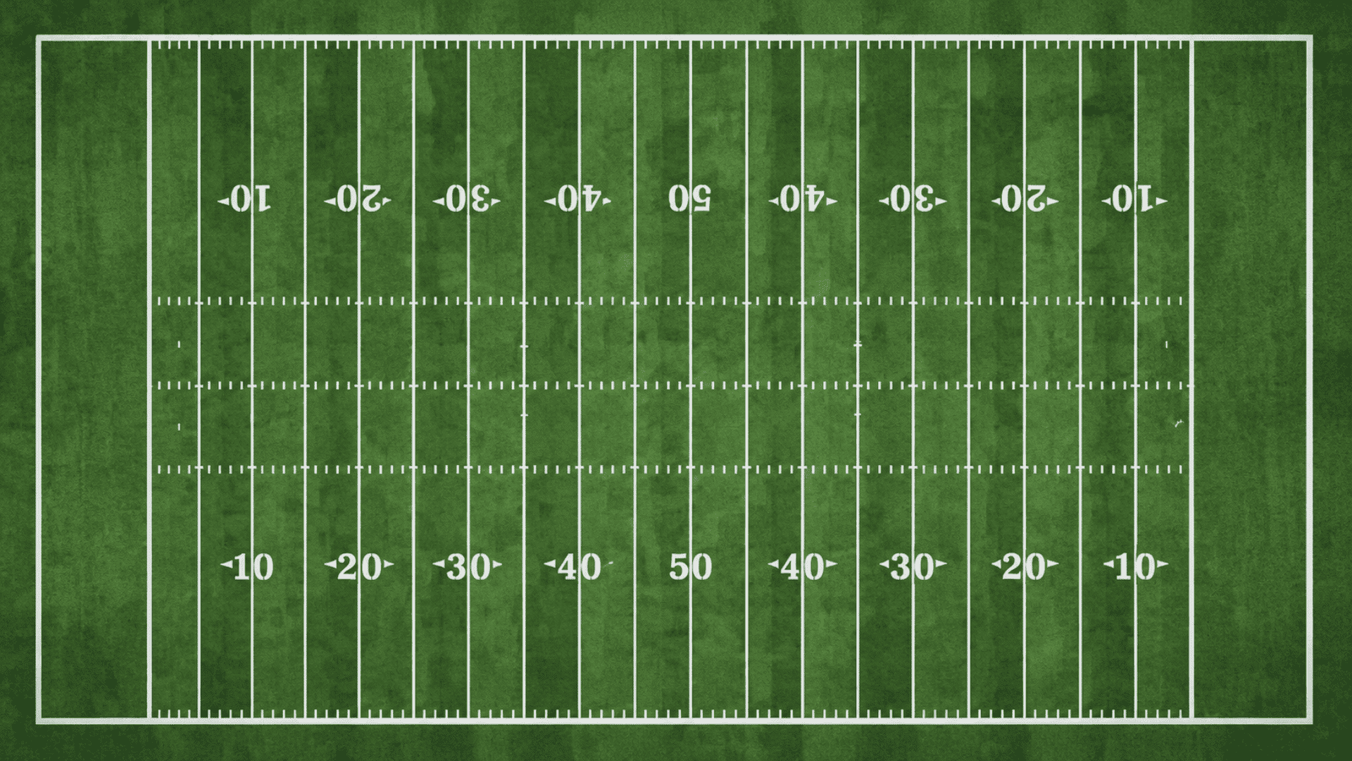 american football field showing yard lines hash marks goal lines touchdown areas and goalposts