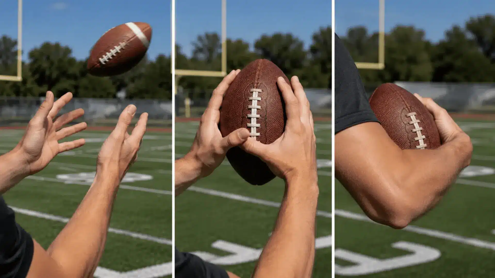 how to grip a football to catch