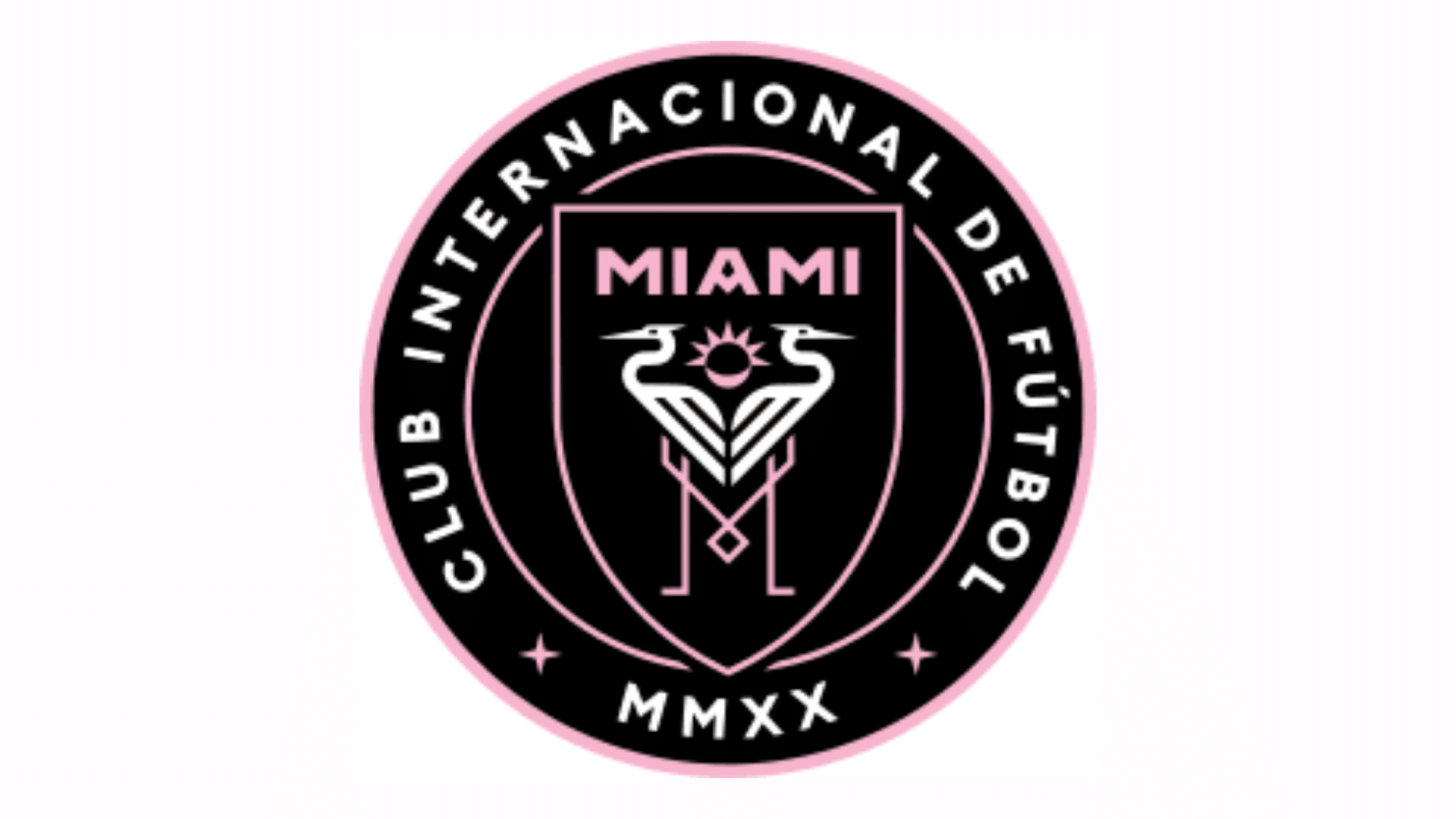 inter miami academy club internacional de futbol official crest logo in black and pink