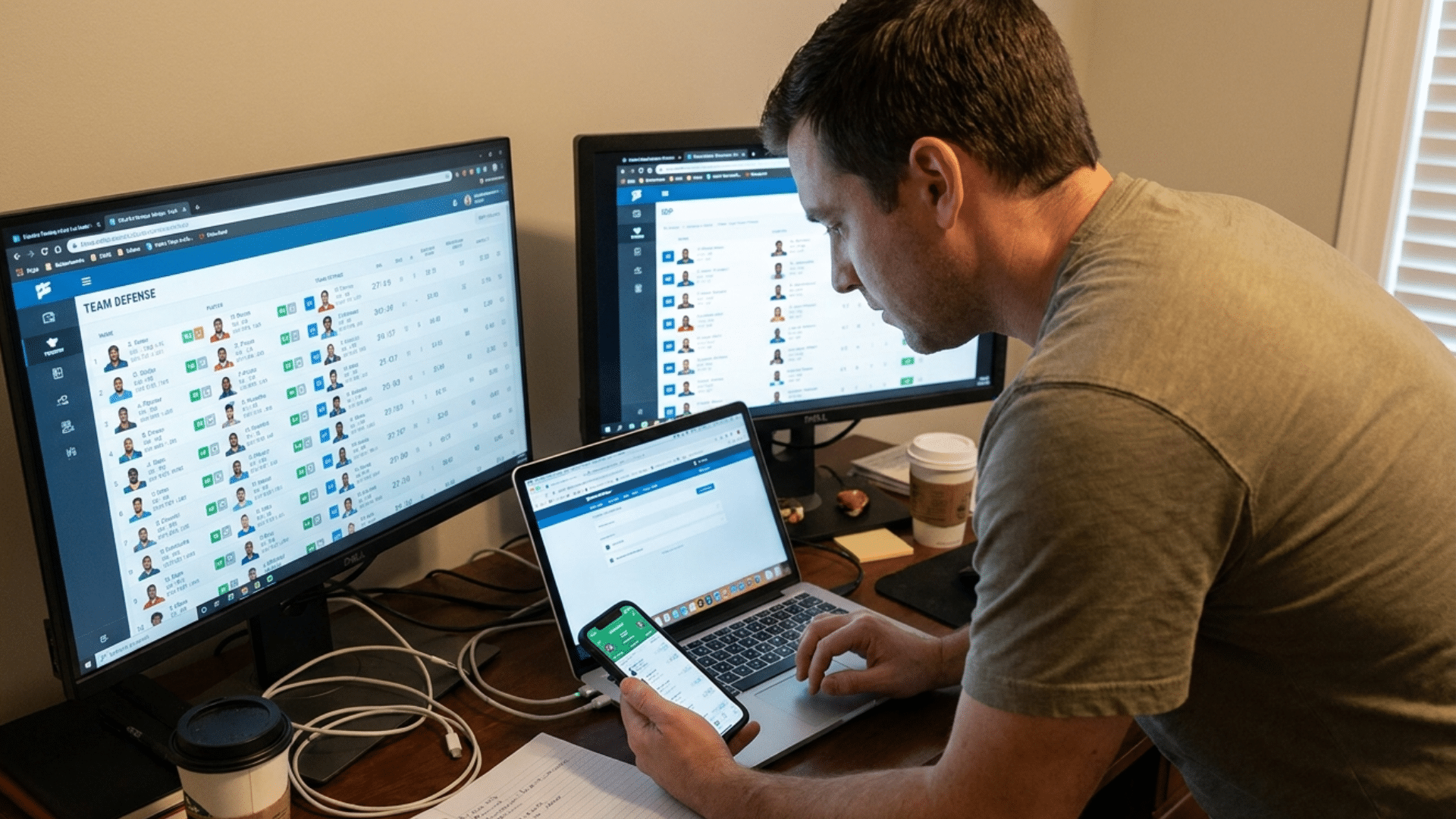 online fantasy league setup comparing IDP and team defense