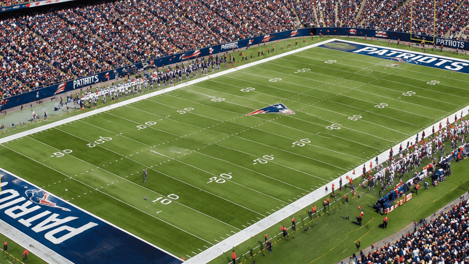packed american football stadium with fans surrounding a field during a live game viewed from an elevated angle