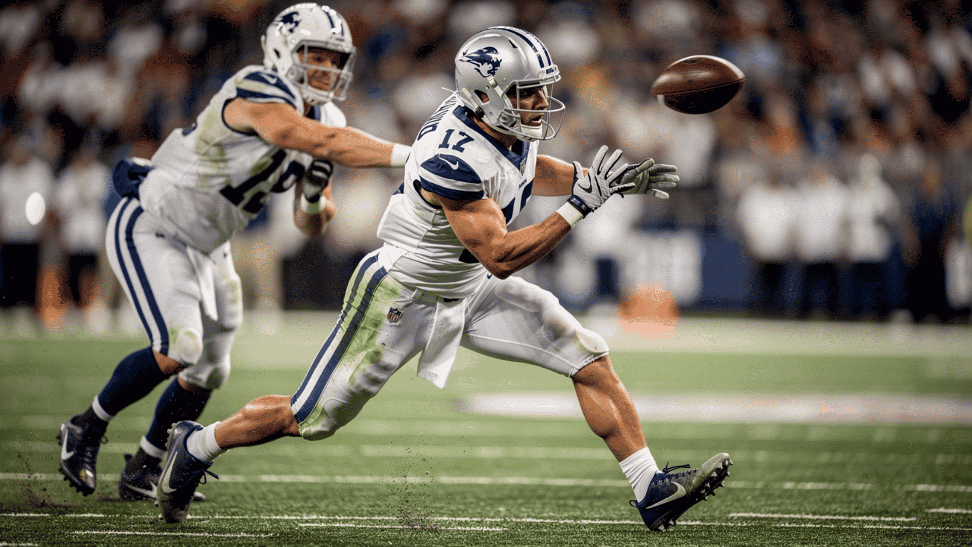 receiver breaking sharply at a forty five degree angle on a slant route