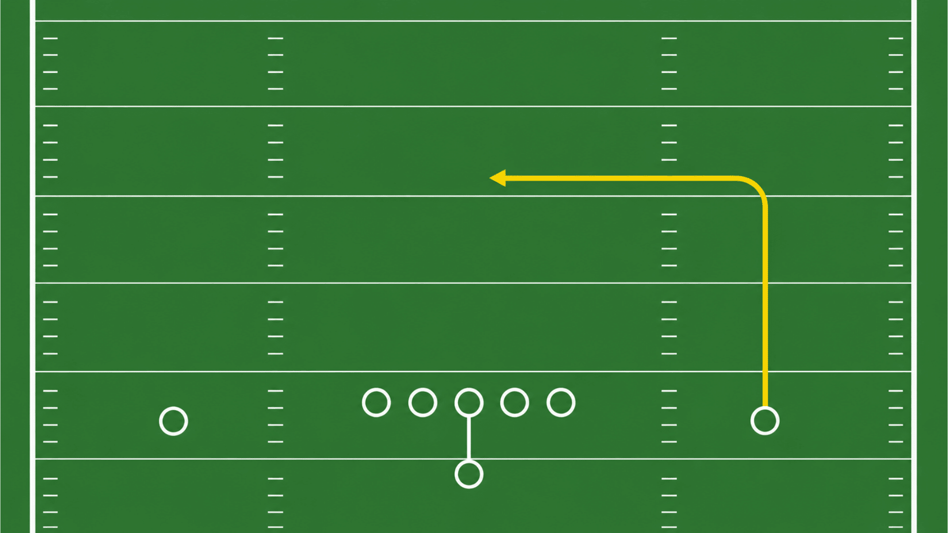 receiver running a comeback route deep downfield before stopping and cutting back toward the sideline on the football field diagram (1)