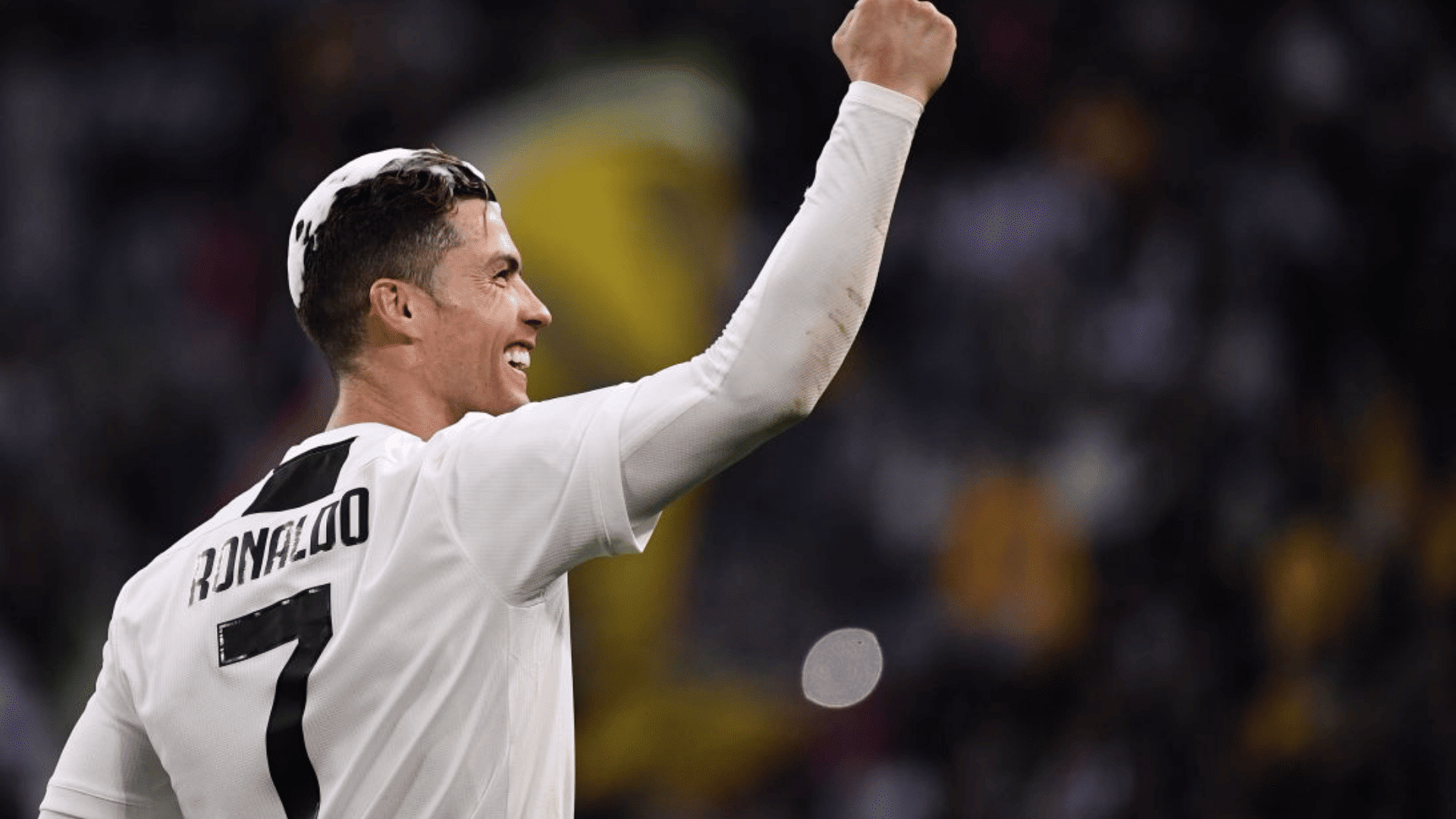 ronaldo celebrating a goal in juventus jersey representing his scoring across multiple top leagues