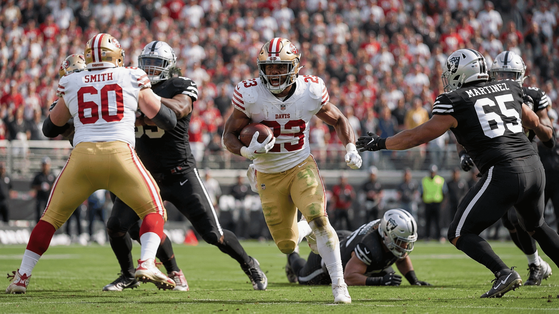 football running back using blockers against a tough defense for fantasy football sos matchup analysis
