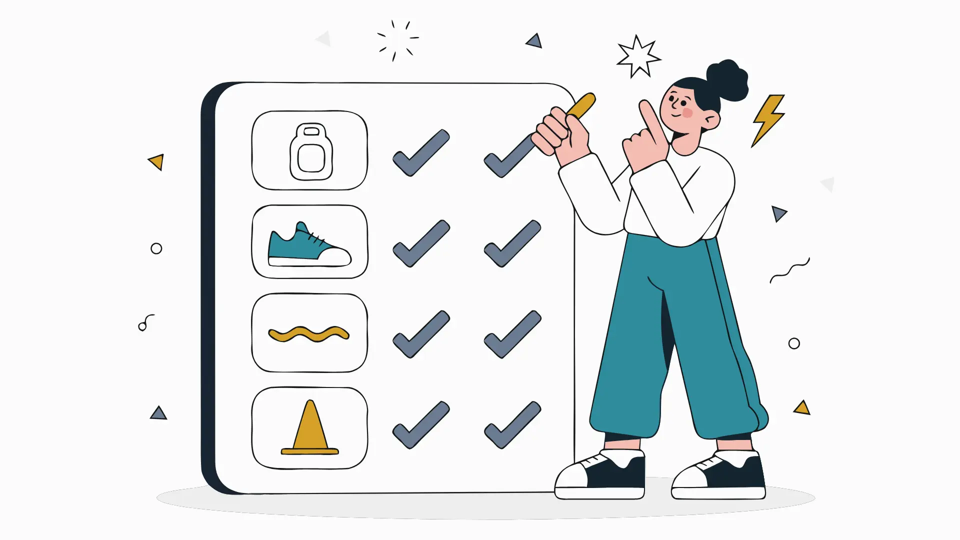 illustration of athlete celebrating small recovery milestones on a progress chart