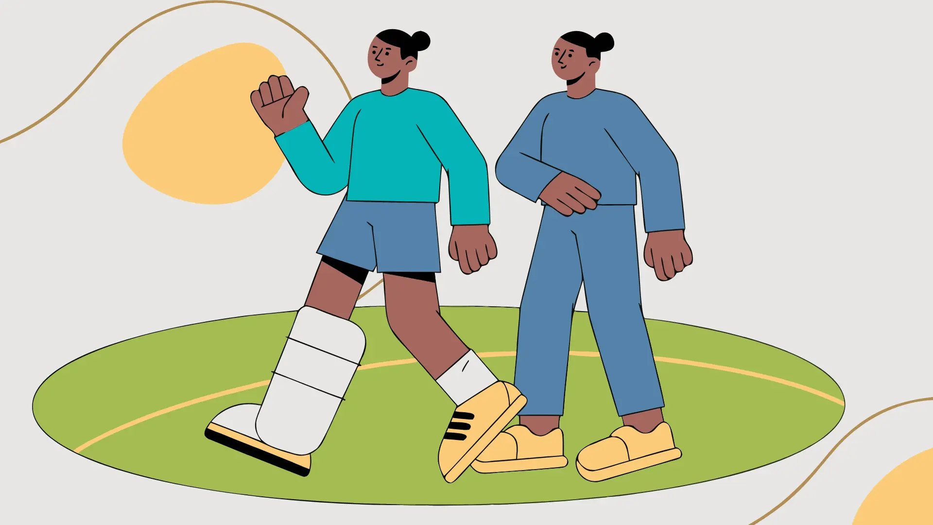 illustration of athlete overcoming fear of reinjury while returning cautiously to sport