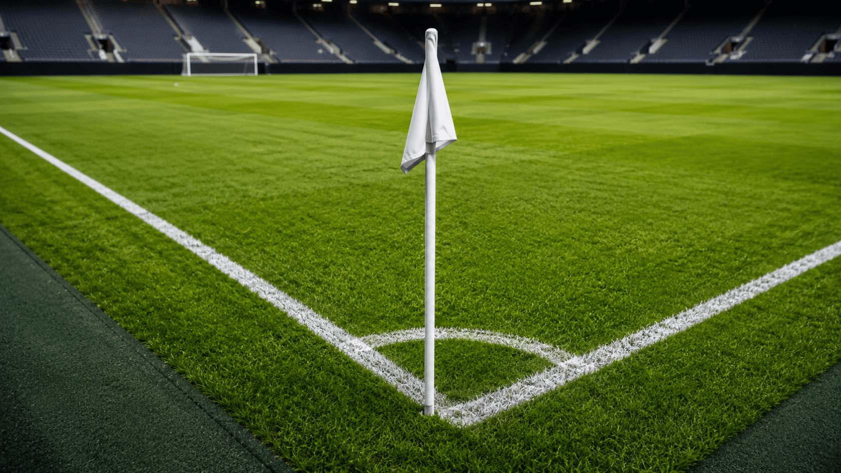 the white corner arc marks the corner area where the ball is placed for a corner kick